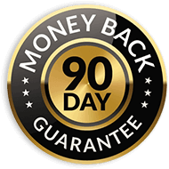 90-day money-back guarantee seal advertised by The Genius Wave